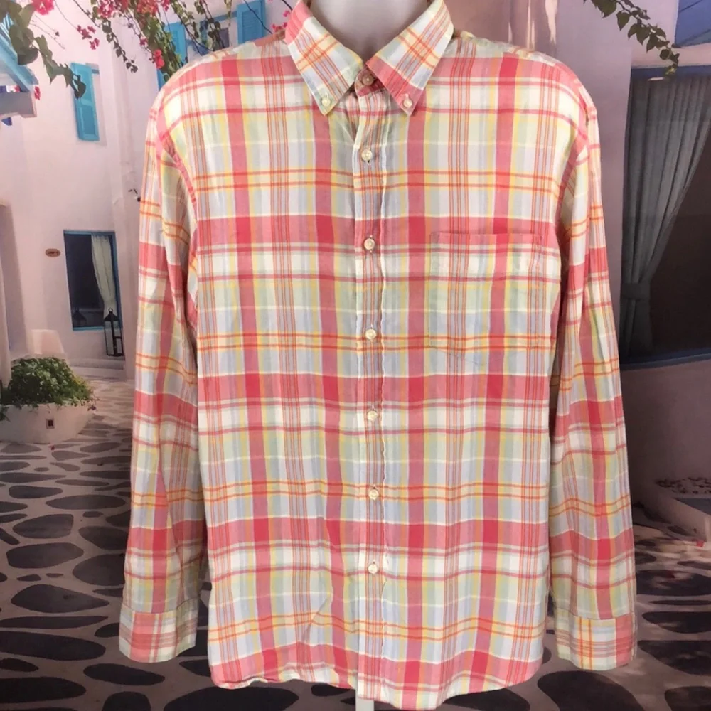 J. Crew Red and Yellow Plaid Button Down